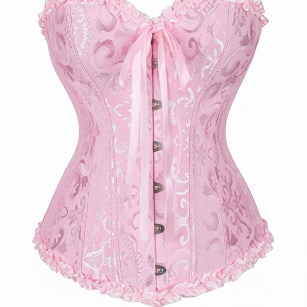 Elegant Pink Lace Bandeau Top Sz Small - Picture 4 of 5